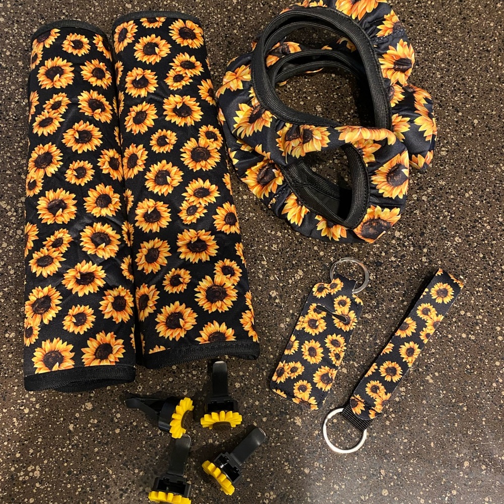 Brand new sunflower car set!